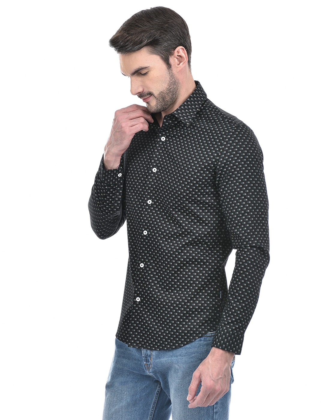 Numero Uno Men Abstract Blue Shirt